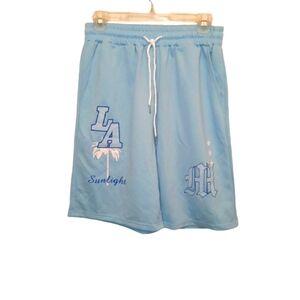 NWOT Romwe LA Sunlight Men's Athletic Shorts Size S Light Blue